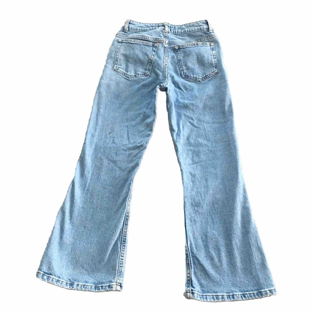 ASOS Design Mid Rise Flared Jean Light Denim Wide Leg 26/26 actual 26/25 Petite - Picture 9 of 11